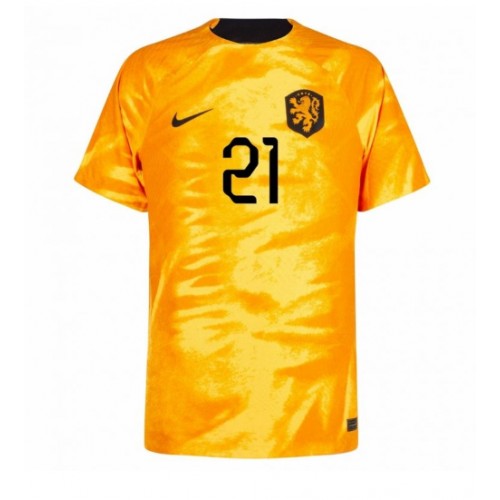 Maillot de foot Pays-Bas Frenkie de Jong #21 Domicile Monde 2022 Manches Courte
